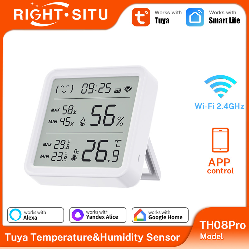 Temperature Humidity Sensor - Termómetro higrómetro WiFi Tuya con retroiluminación,