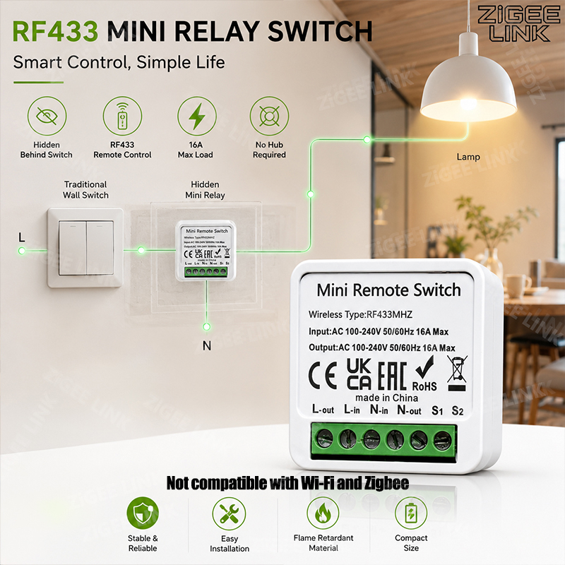 Mini Relé Inteligente RF433MHz - Diy Home Automation System reseña y precio