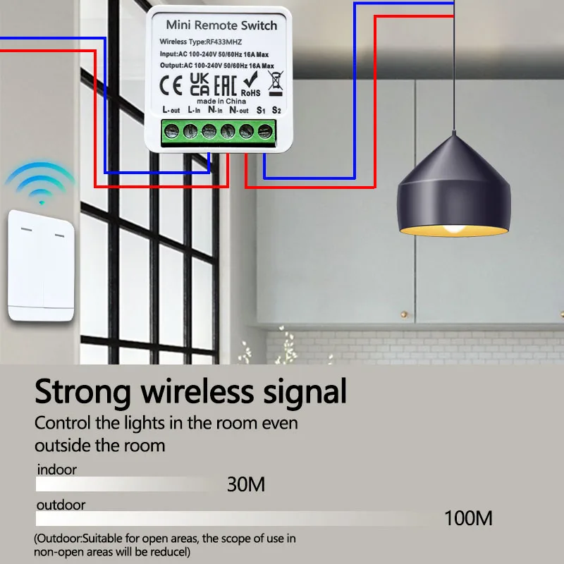 RF 433MHz interruptor inalámbr - Diy Home Automation System reseña y precio